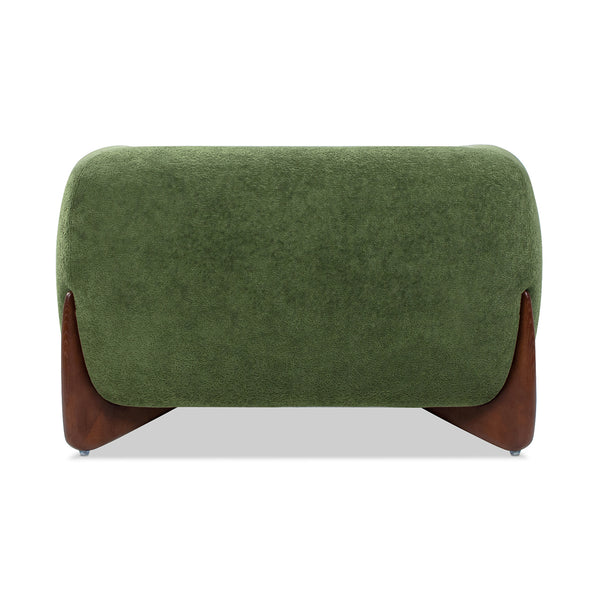 English Elm Jennifer Taylor Home - Alpine 44" Sherpa Arm Chair in Moss Green Teddy Fleece—Deep 24" Seat, Removable Cushion, Oak Legs B2719P280161