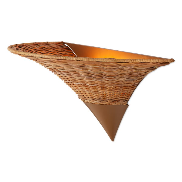 Zola Wall Sconce - Contemporary Natural Rattan & Wrought Iron Design i