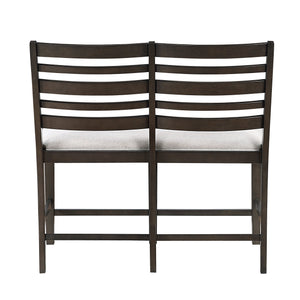 English Elm Classic Dining Bench with Dark Finish Upholstered Seat, Sturdy Wood Frame, Comfortable 250lb Capacity Espresso 45 L x 45 W x 10.5 H B011P348876