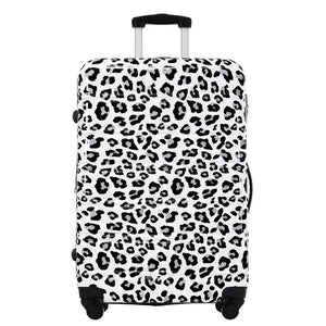 English Elm Hardshell Polycarbonate Luggage Set Three Piece Spinner Suitcases with Tsa Lock White+Black Leopard N732P218227B