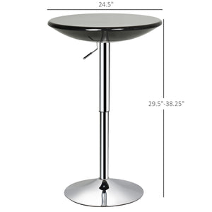English Elm HOMCOM Adjustable Round Bar Table with Airlift, 29.5"-38.25" Height, Sturdy Metal Base, Black W2225P173869