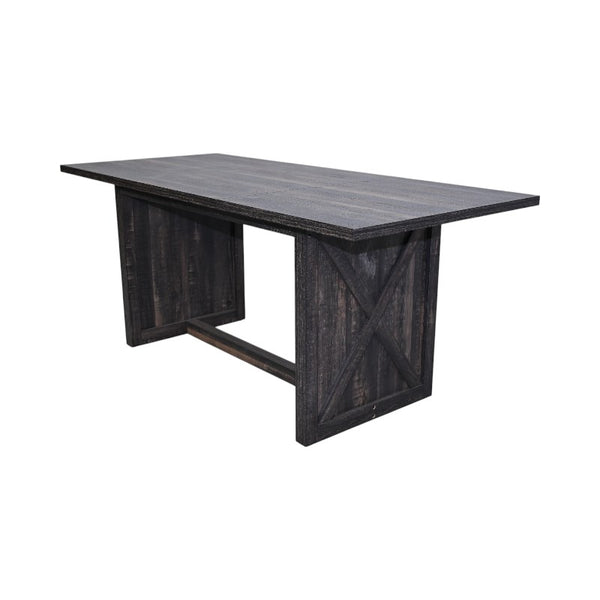 English Elm 70.87" Farmhouse Dining Table for 6-8, Antique Gray 70.87" Rustic Rectangular Wood Table with X Legs W1412P272807