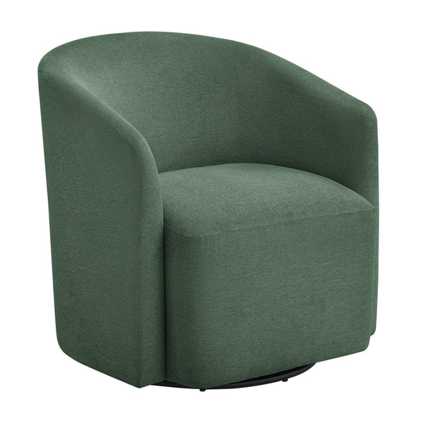 English Elm Ardena Swivel Barrel Chair with Durable Commercial-Grade Fabric, Pocket Coil Seat, 360° Swivel Comfort Green B050P322596