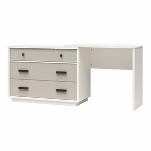 English Elm Valencia 3 Drawer Dresser Desk with Matte Black Hardware for Modern Bedroom Storage B2733S00010