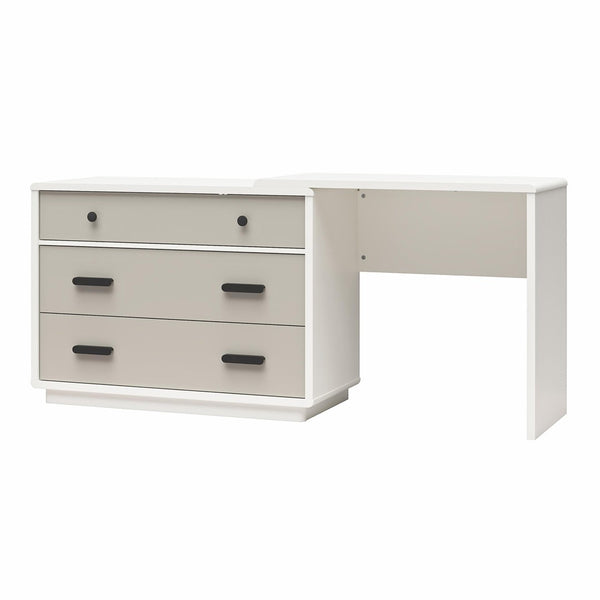 English Elm Valencia 3 Drawer Dresser Desk with Matte Black Hardware for Modern Bedroom Storage B2733S00010