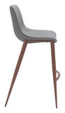 Magnus Barstool - Set of 2 Slate Gray & Walnut 109938 Zuo Modern