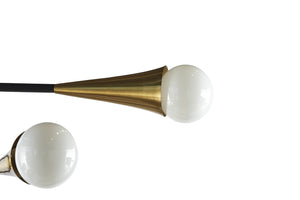 Sunpan ELZA Sputnik Chandelier - Modern Adjustable Black and Brass Fixture for Dining or Living Spaces 105707