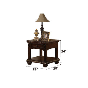 English Elm Anondale Cherry Veneer End Table with Drawer and Shelf for Traditional Living Rooms B2726P478065