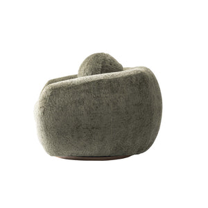 English Elm Lounge Swivel Accent Chair Olive Chenille Upholstered with Birch Frame for Living Rooms B365P398017