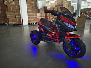 English Elm Kids Electric Ride on Motorbike with Led Wheels Pu Seat Bluetooth and Training Support W1760P252034