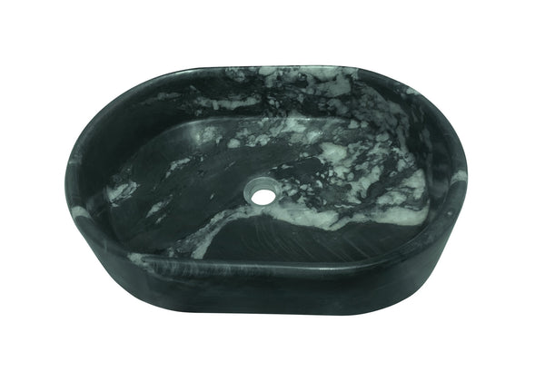 English Elm Green Natural Marble Vessel Sink - Polished Elegance For A Luxurious Bathroom Oasis, 23.6X15.7 Inches W1696P333275