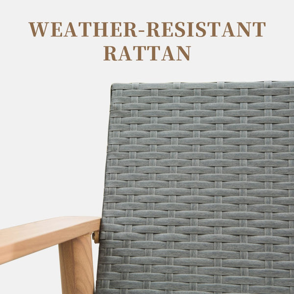 English Elm Outdoor Wicker Patio Furniture Set - Stylish 4-Piece All-Weather Sofa With Cushions & Pillows W1859S00087-GIGA