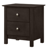 English Elm Doviin Brown 2-Drawer Nightstand With Metal Pull Knob