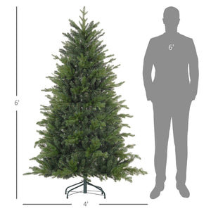 English Elm Homcom 6Ft Lifelike Christmas Tree With 1821 Tips, Easy Setup & Sturdy Metal Stand For Holiday Cheer W2225P229175
