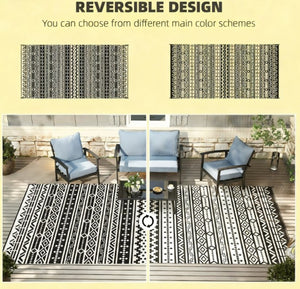 English Elm Geometric Reversible Polypropylene Outdoor Rug Uv Resistant Waterproof Patio Deck Mat T3971P421272