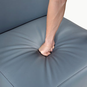 English Elm Leather Slipper Chair Top Grain Leather Upholstered Accent Seat High-Density Foam Durable Comfort Blue 29.5 L x 33.5 W x 26.75 H B011P315626