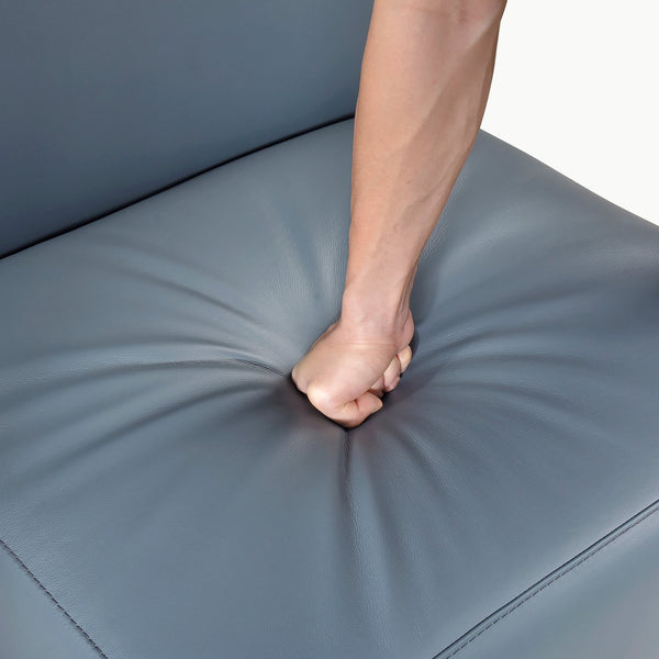 English Elm Leather Slipper Chair Top Grain Leather Upholstered Accent Seat High-Density Foam Durable Comfort Blue 29.5 L x 33.5 W x 26.75 H B011P315626