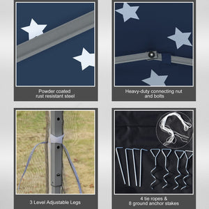 English Elm Outsunny 10' X 10' Instant Pop-Up Canopy Tent With Bug Netting, Adjustable Height, Carry Bag Included W2225P174277-GIGA