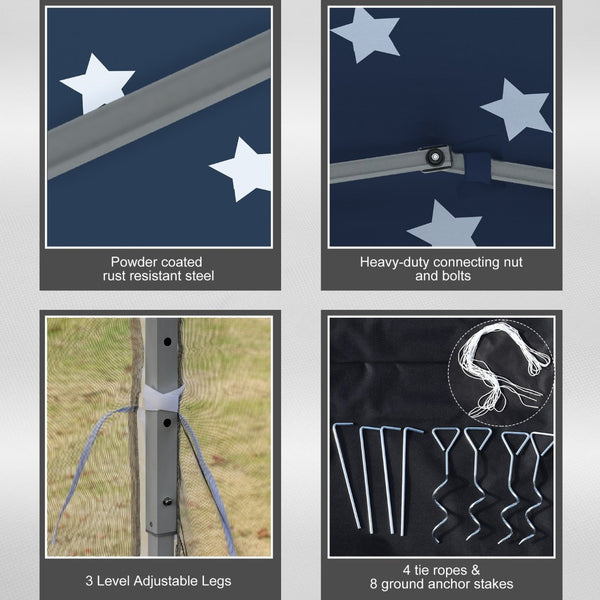 English Elm Outsunny 10' X 10' Instant Pop-Up Canopy Tent With Bug Netting, Adjustable Height, Carry Bag Included W2225P174277-GIGA