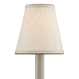 Marble Tapered Chandelier Shade - Artisanal Marbleized Paper with Grosgrain Ribbons for Elegant Decor