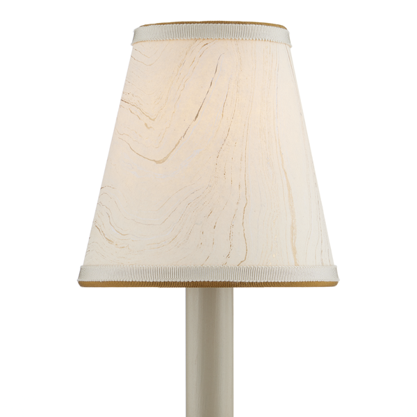 Marble Tapered Chandelier Shade - Artisanal Marbleized Paper with Grosgrain Ribbons for Elegant Decor