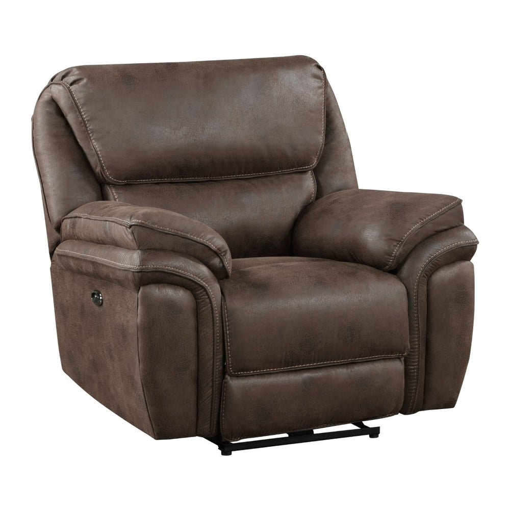 English Elm Plush Power Recliner with Usb Port Microfiber Upholstery and Solid Wood Frame Support B011P229987