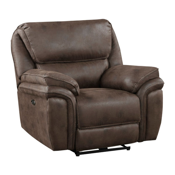 English Elm Plush Power Recliner with Usb Port Microfiber Upholstery and Solid Wood Frame Support B011P229987