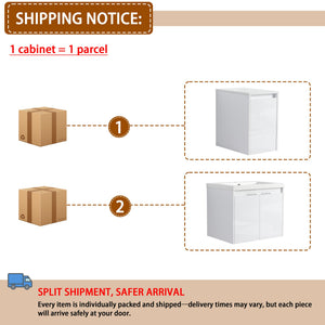 English Elm 36" Bathroom Vanity With Resin Sink – Modern Wall-Mounted Design, Soft-Close Doors & Extra Storage W999S00419
