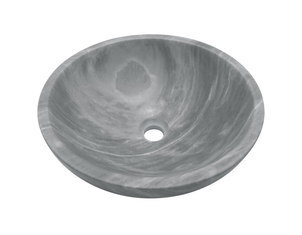 English Elm Carrara Gray Marble Vessel Sink – Semi-Polished Natural Stone Elegance For Luxurious Bathrooms W1696P333278