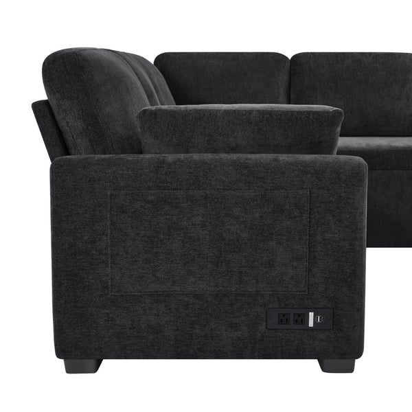 English Elm Swivel Barrel Accent Chair Chenille Tufted Round Club Seat for Living Room Lounge Black N719S002380B