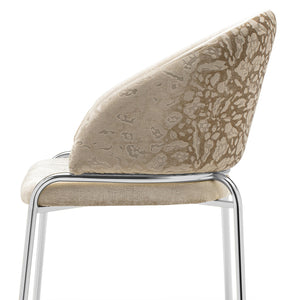 English Elm Onyx Luxurious Beige Velvet & Chenille Accent Chair with Sturdy Metal Frame, Modern Contrast Design B009P332653
