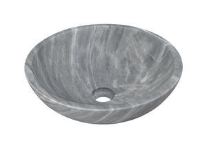 English Elm Carrara Gray Marble Vessel Sink – Semi-Polished Natural Stone Elegance For Luxurious Bathrooms W1696P333278