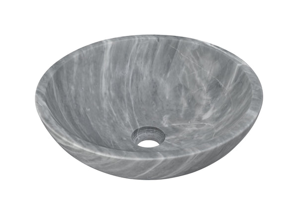 English Elm Carrara Gray Marble Vessel Sink – Semi-Polished Natural Stone Elegance For Luxurious Bathrooms W1696P333278