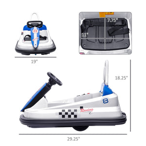 English Elm Aosom 6v Toddler Ride on Bumper Car with 360 Spin Eva Edges and Led Lights W2225P217187