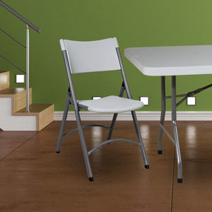 OSP Home Furnishings Resin Folding Chair Set of Four with Steel Frame for Banquet Patio or Indoor Use Resin PC-02