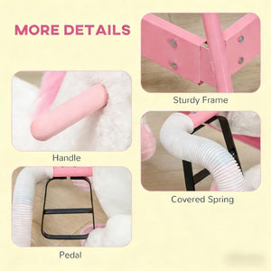 English Elm Soft Plush Unicorn Spring Horse Ride on Toy with Sound for Kids Ages 3 and Up T3971P442616