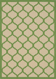Unique Loom Outdoor Trellis Moroccan Machine Made Geometric Rug Beige and Green, Green 7' 1" x 10' 0"