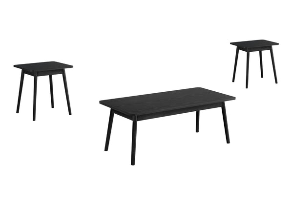 English Elm Table Set Three Piece Black Laminate with Solid Wood Legs Mid Century Living Room B2710P461894