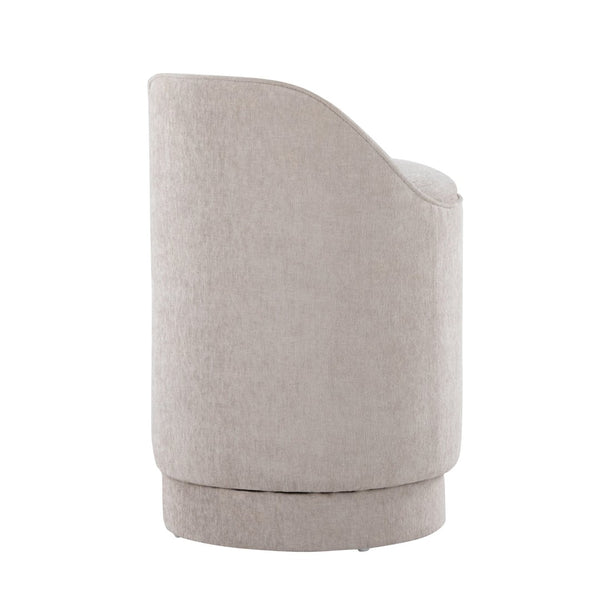 English Elm 18" Tufted Velvet Vanity Stool with 360 Swivel Base and Hidden Storage Compartment Grey B202P471495