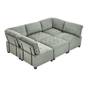 English Elm United Modular Sectional Sofa - U-Shaped Reversible Chaise Couch For Stylish Living & Comfort W1568S00152-GIGA