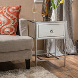 Christopher Knight Home® - Noble House - Inka Mirrored Silver 1 Drawer Side Table