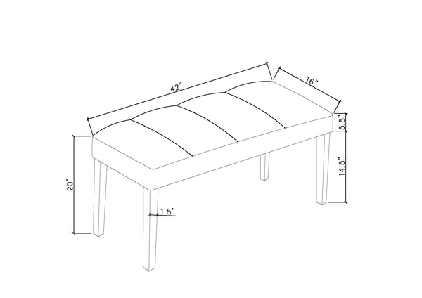 English Elm 6pc Faux Marble Dining Set with Sculptural Black Pedestal, Tufted Upholstered Chairs & Bench B011S01939