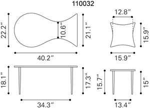 Norden Coffee Table Set (2-Piece) Black & Bronze 110032 Zuo Modern