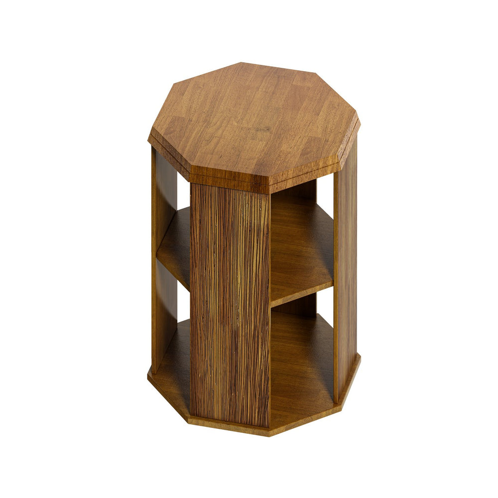 English Elm 31.5 Octagonal Black Rubber Wood Coffee Tables Set of Two – Stylish Living Room Accent, 110lb Capacity Natural W757P203143