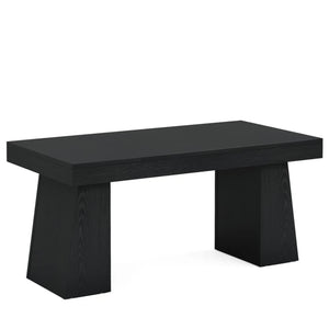 English Elm Writing Desk with Five Drawers Reversible Cabinet Home Office Vanity Workstation Black T3971P452733