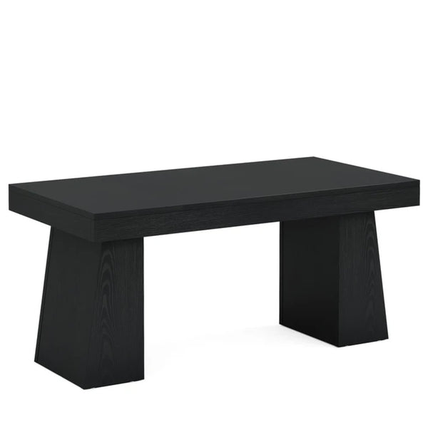 English Elm Writing Desk with Five Drawers Reversible Cabinet Home Office Vanity Workstation Black T3971P452733