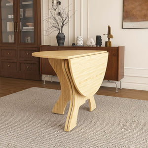 English Elm 43 Inch Foldable Mdf Dining Table with Warm Wood Grain Veneer for Compact Living Ancient Oak W2700P409329