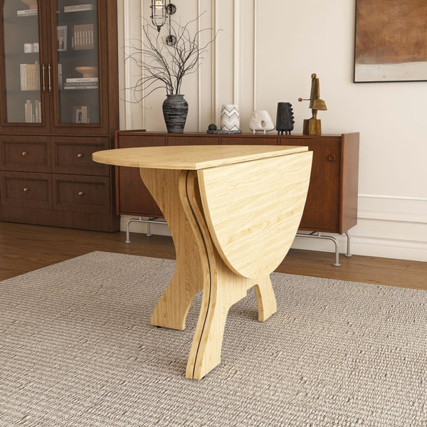 English Elm 43 Inch Foldable Mdf Dining Table with Warm Wood Grain Veneer for Compact Living Ancient Oak W2700P409329