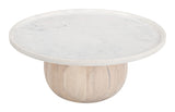 Savona Coffee Table White & Natural 109858 Zuo Modern