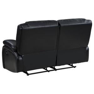 English Elm Elodie Black Upholstered Motion Reclining Loveseat - Modern Comfort With Plush Arms & Elegant Design B062P354076